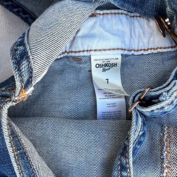 Osh kosh size 7 youth kids denim overall skirt - Picture 3 of 3